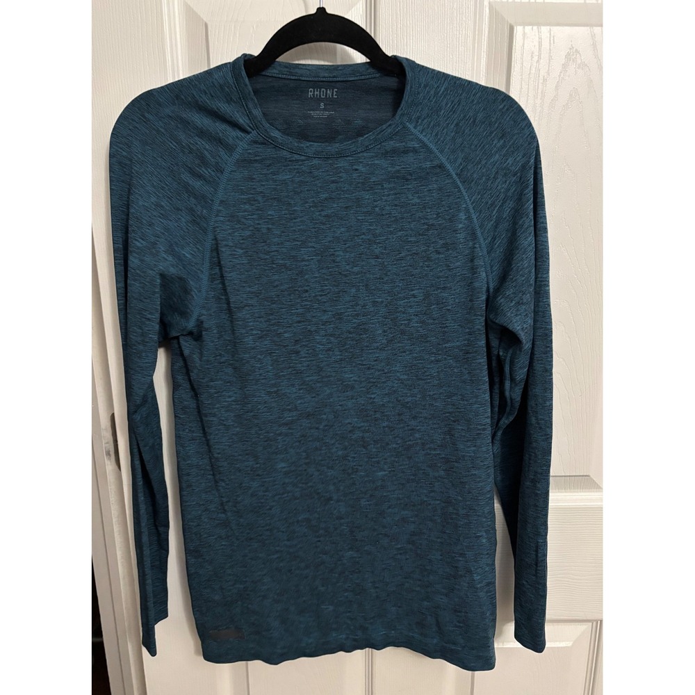 Rhone | Men's Blue Green Baselayer Fitted Long‎ Sleeve Sz S